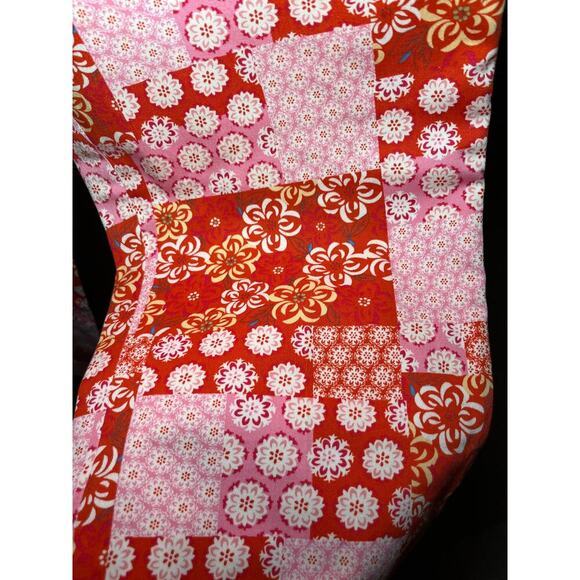 Harolds Size 6  Pants Pink Orange Patchwork Cotton Straight Leg Ankle - Picture 10 of 12